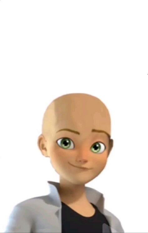 Bald adrien Bald Marinette, Adrien Cursed Pictures, Bald Miraculous, Bald Cartoon Characters, Bald Characters, Ugly Characters, Cursed Miraculous, Chloe Miraculous, Adrian Agreste