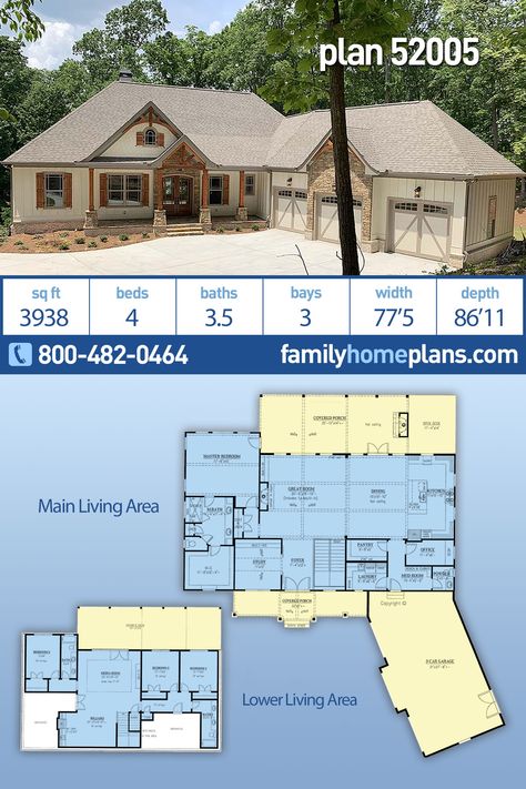 New 4 Bedroom Craftsman House Plan With Interior Photos From New Construction Floor Plan Walkout Basement, Country House Plans 4 Bedroom, 4 Bedroom House Plan With Basement, 4 Bedroom Ranch With Walkout Basement, One Story With Walkout Basement, Houses With Walkout Basements, One Level House Plans With Basement, 4 Bedroom House With Basement, Walkout Ranch House Plans