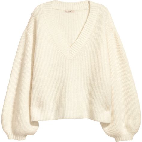 H&M Mohair-blend jumper ($56) ❤ liked on Polyvore featuring tops, sweaters, long sleeve jumper, long length sweaters, longer sweater, low v neck tops and long tops Mode Hipster, Fashion Blogger Style, Mode Inspiration, Fesyen Wanita, Dream Clothes, Mode Outfits, Lany, Vneck Sweater, Aesthetic Clothes