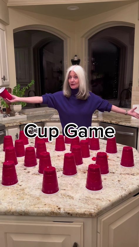 Christmas Games For Family Activities, Family Games Christmas Party Ideas, Games To Play At Work Christmas Party, Christmas Hosting Ideas Fun Games, Christmas Cup And String Game, Cups Games For Adults, Prize Games For Adults, Holiday Olympic Games, Solo Cup Games With Prizes