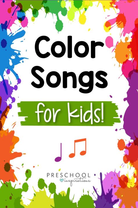 Color Songs For Toddlers, Color Songs Preschool, Preschool Color Theme, Color Lesson Plans, Preschool Rainbow, Preschool Inspirations, Songs For Preschool, Colors In Spanish, Teach Colors