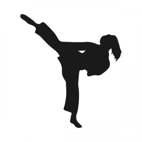 Taekwondo Tattoo Ideas, Karate Tattoo Ideas, Taekwondo Silhouette, Karate Images, Karate Tattoos, Taekwondo Art, Karate Silhouette, Karate Picture, Pencemaran Air