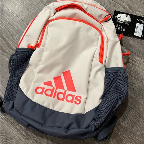 Adidas Backpack Neon Pink/Beige. Brand New, Still Have The Tag. Y2k Backpacks For School, Nike Bags School, Adidas Bookbag, Mochila Grunge, Backpacks For College, Adidas Bag, Adidas Bag Backpacks, Bag Adidas, Mochila Nike