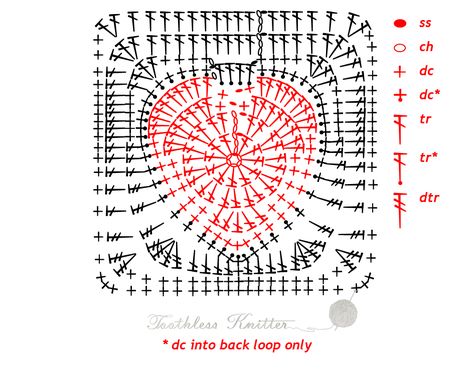 Easy Crochet Blanket Patterns, Heart Granny Square, Motifs Granny Square, Diy Crafts Knitting, Crochet Feather, Crochet Blanket Pattern Easy, Crochet Symbols, Crochet Heart Pattern, Crochet Stitches Diagram