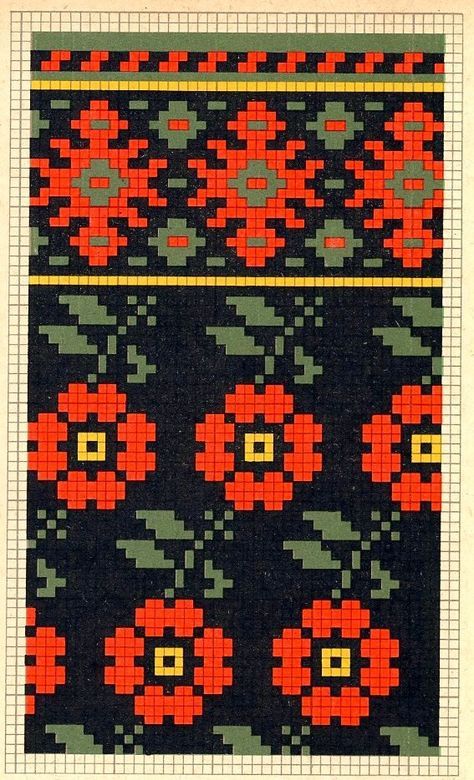 Folk knitting fair isle flower floral chart etno Punto Fair Isle, Motif Fair Isle, Wayuu Bags Pattern, Fair Isle Chart, Mochila Crochet, Bags Crochet, Fair Isle Knitting Patterns, Fair Isles, Colorwork Knitting