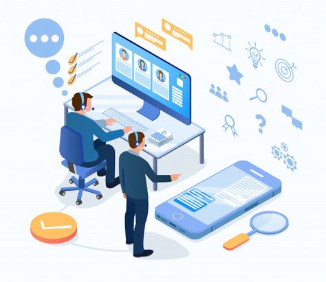 Technical support, customer service staf... | Premium Vector #Freepik #vector #business #technology #computer #phone Finance Illustration, Location Logo, Technical Communication, It Support Services, Sales Crm, Support Logo, Student Cartoon, Business Rules, Lead Management