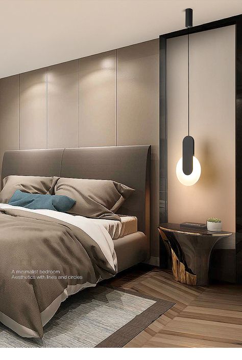 Bed Side Hanging Lights Modern, Bed Side Hanging Lamp, Bed Side Lights From Ceiling, Wall Background Bedroom, Bedside Table Pendant Light, Bedside Hanging Pendant Lights, Bedroom Bra Light, Wall Hanging Lamps Bedroom, Long Lamps Bedrooms