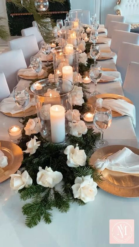 Use contemporary reduce white and orange blooms and citrus slices to create an association that c... Wedding Centerpieces Using Candles, Kardashian Dinner Party, Prom Dinner At Home Ideas, Julkransar Diy, Table Decorations Wedding, Flower Table Decorations, Tafel Decor, Birthday Table Decorations, Dinner Party Table