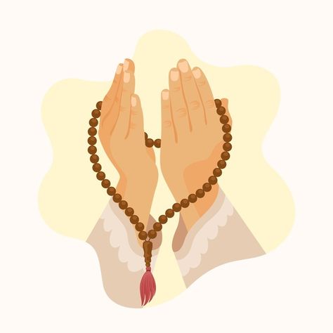 Hand drawn flat design tasbih illustrati... | Premium Vector #Freepik #vector #hand-drawn #islam #illustration #muslim Islamic Illustration Art, Tasbih Aesthetic, Islam Illustration, Islamic Clipart, Prayer Clipart, Muslim Illustration, Islamic Illustration, Muslim Character, Wedding Card Diy