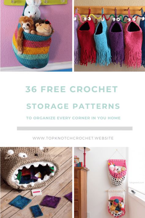 Crochet Storage Pattern, Baskets Crochet, Stuffed Animal Holder, Small Baskets, Crochet Organizer, Basket Patterns, Crochet Cocoon, Crochet Storage Baskets, Crochet Basket Pattern Free