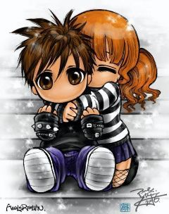 Cute Anime Couple | Flickr - Photo Sharing! Amor Emo, Emo Cartoons, Cute Emo Couples, Kids Hugging, Happy Hug Day, Emo Couples, Emo Pictures, Image Couple, Emo Love