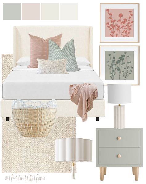 Shop Tilly Upholstered Bed and other curated products on LTK, the easiest way to shop everything from your favorite creators. Girls Bedroom Mood Board, Pink Teen Bedrooms, Tilly Upholstered Bed, Sage Green And Pink, Bedroom Mood Board, Room Decor Inspiration, Modern Apartment Decor, Pink Bedroom For Girls, Big Girl Bedrooms