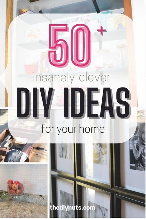 Cheap House Projects Diy, Easiest Diy Home Projects, Do It Yourself Shelves, Diy Apartment Ideas On A Budget, Budget Friendly Diy Home Improvements, Diy Around The House, Easy House Upgrades, Diy Modern Home Decor Projects, Easy Diy Home Improvement Weekend Projects