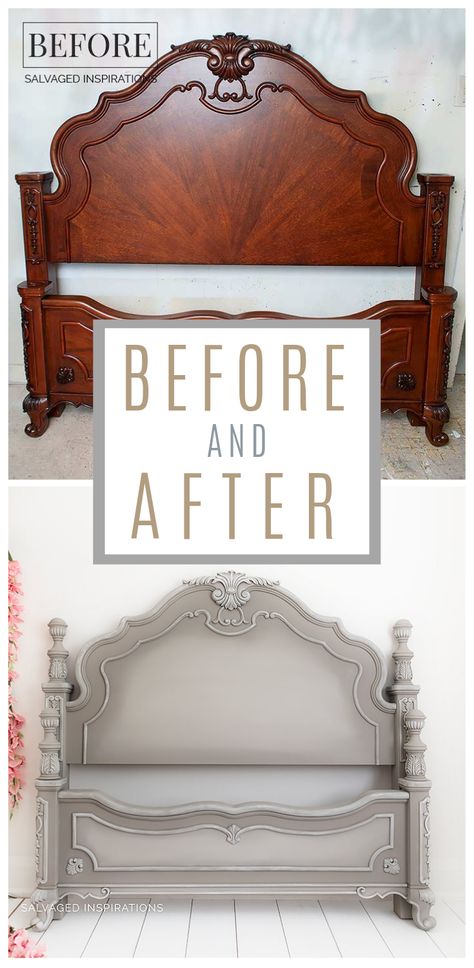 Upcycling, Headboard Makeover, Painted Headboard, Bed Makeover, Salvaged Inspirations, Before And After Diy, Linen Headboard, Diy Furniture Renovation, Furniture Rehab