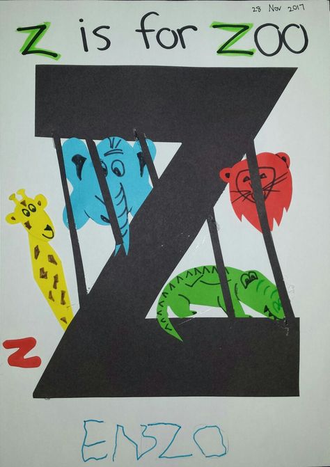 Z Craft Preschool, Z Art For Preschool, Z Letter Craft Preschool, Z Crafts Preschool, Letter Z Crafts For Preschoolers Ideas, Z Is For Zoo Preschool, Z Preschool Crafts, Preschool Letter Z Crafts, Z Is For Zoo Craft