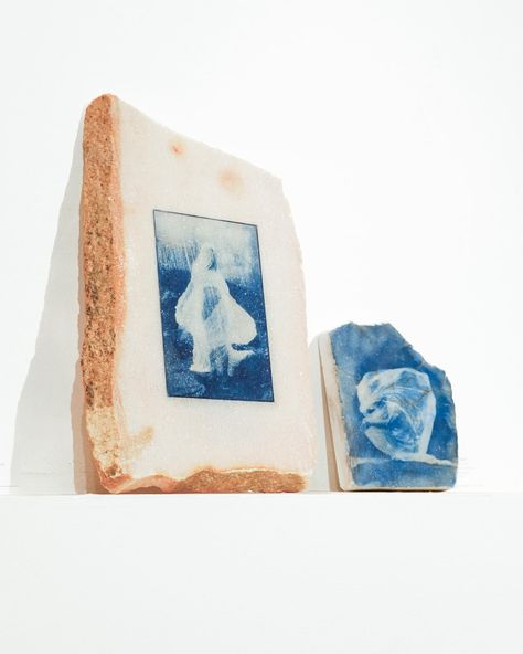 ‘Apparition’ and ‘My cocoon’ Cyanotype on marble from Estremoz, pink and white 2023 Presented at my latest solo exhibition at @casaerrazuriz in February 2024 #contemporaryart #contemporaryphotography #experimentalphotography #blueart #marbleart #cyanotypeartist #alternativephotography #alternativephoto #femaleartist #womenartists #artinmarble #latinamericanartist Cyanotype Exhibition, Photo Graphy, Alternative Photography, Experimental Photography, Marble Art, Solo Exhibition, Contemporary Photography, Blue Art, American Artists