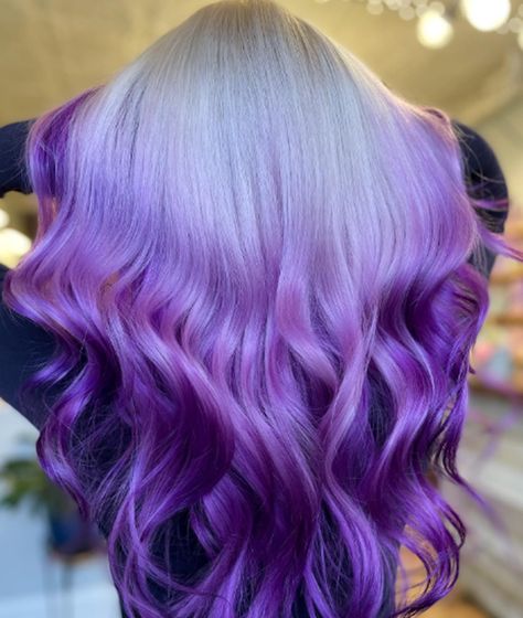 Grapesicle Purple Ombre Hair Idea Black And Purple Ombre Hair, Purple Color Melt Hair, Purple Hair Black Women, Purple Hair Ombre, Purple Ombré Hair, Ombre Hair Ideas, Purple Grey Hair, Color Melting Hair, Black Hair Ombre
