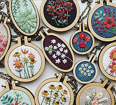 AmazonSmile: INSANY Small Ring Embroidery Hoops Mini Wooden Cross Stitch Hoop Mini Round Oval Wood Hoops for Frame Craft and Hanging 8Pcs/Set Spring Market, Cross Stitch Hoop, Pola Bordir, Miniature Embroidery, Framed Embroidery, Embroidery Materials, Framed Cross Stitch, 자수 디자인, Wonderful Weekend