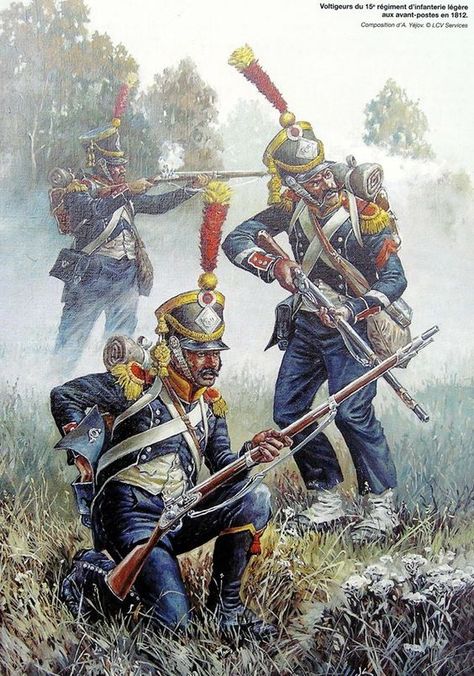 French 15th Regt. Voltiguers: Napoleonic Wars, First French Empire, French Pictures, Military Images, Military Artwork, Historical Painting, French Army, French Empire, Military Art