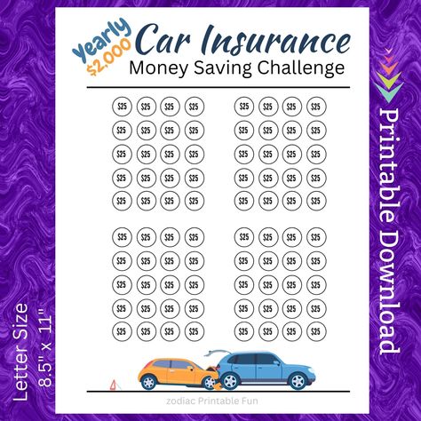 Saving For A Car Biweekly, Savings Plan Printable, Car Saving, Saving Money Chart, Saving Techniques, Money Chart, Savings Challenge Printable, Money Saving Methods, Teen Driver