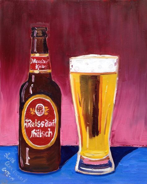 Beer Canvas Painting, Cocktail Painting, Alaska Painting, Beer Artwork, Colorado Painting, Alcohol Painting, Beer Painting, Outdoor Studio, Craft Beer Gifts