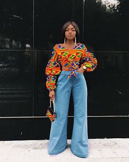 African Blouses With Jeans, Latest Ankara Top Styles, Ankara Tops With Jeans, Ankara Top Styles, Ankara Top, African Print Shirt, Trendy Ankara Styles, Ankara Tops, African Tops