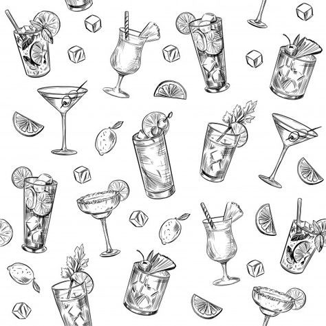 Drinks Background Design, Drink Background Wallpapers, Drinks Graphic Design, Cocktail Glass Tattoo, Alcohol Wallpaper, Cocktails Wallpaper, Alcohol Tattoo, Cocktail Background, Cocktail Wallpaper