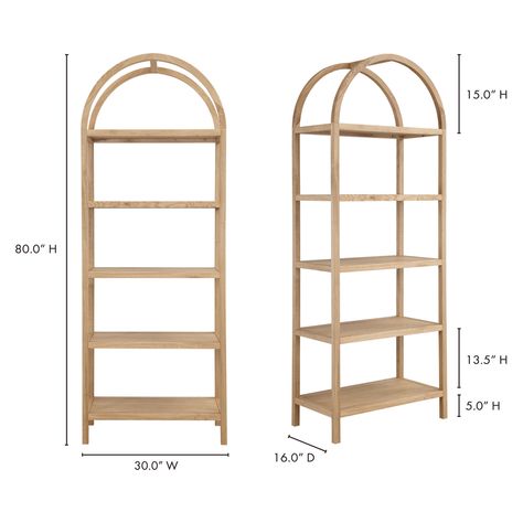 Arched Shelving Unit, Arch Bookshelf, Arched Bookshelf, Wood Bookshelves, Oak Bookcase, Task Floor Lamp, Outdoor Bar Stools, Mirror Painting, Natural Material