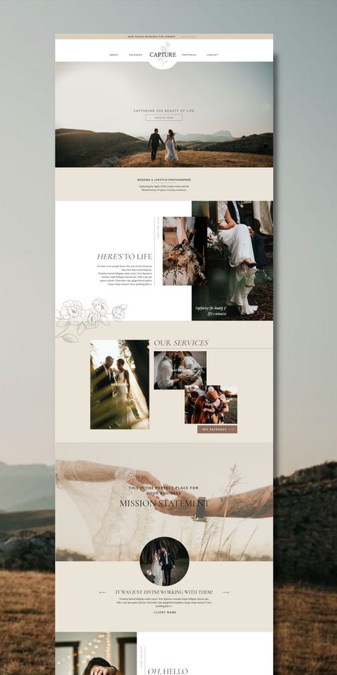 Are you looking for a professional web design or landing page? Website Branding Design, Wedding Photographer Website, Mise En Page Web, Aesthetic Website, Photographer Website Design, Boho Website, Wedding Website Design, Website Design Ideas, Feminine Website Design