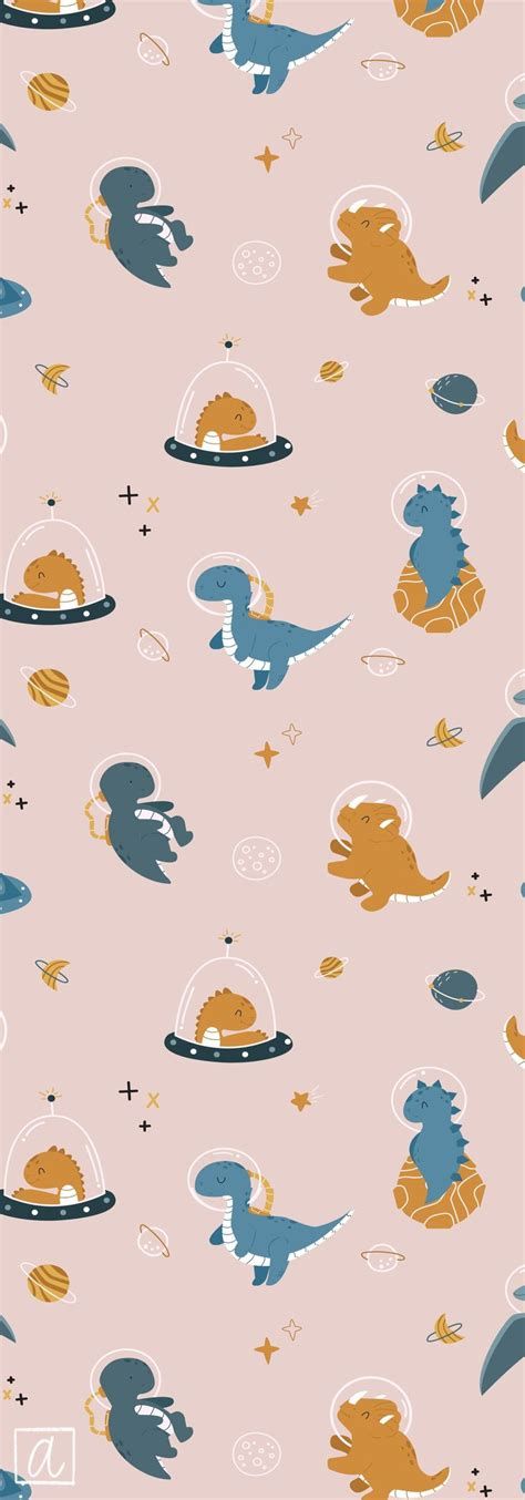 Pink Dinosaurs💕 | Dinosaur Wallpaper, Wallpaper Iphone Illustration Astronaut, Cosmos Illustration, Space Dinosaur, Illustration Space, Dinosaur Background, Astronaut Illustration, Pink Space, Fashion Textiles, Dinosaur Wallpaper