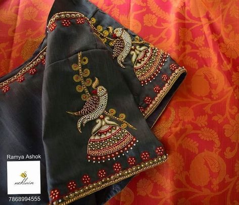 Pretty Desinger Blouse Couture, Haute Couture, Silk Saree For Wedding, Embroidery Work Blouse, Saree For Wedding, Indian Ethnic Fashion, Keep Me Stylish, Cotton Blouse Design, Wedding Saree Blouse Designs