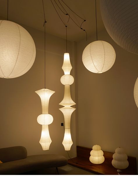 Noguchi Light Pendant | Noguchi Hanging Lamp | Noguchi Pendant Lamp | Akari Ceiling Lamp - Pendant Lights - Aliexpress Japanese Paper Lamp, Wabi Sabi Design, Paper Lantern Lights, Crystal Chandelier Kitchen, Cement Pendant Light, Recessed Wall Lights, Ceiling Fans Without Lights, Retro Glam, Paper Lampshade