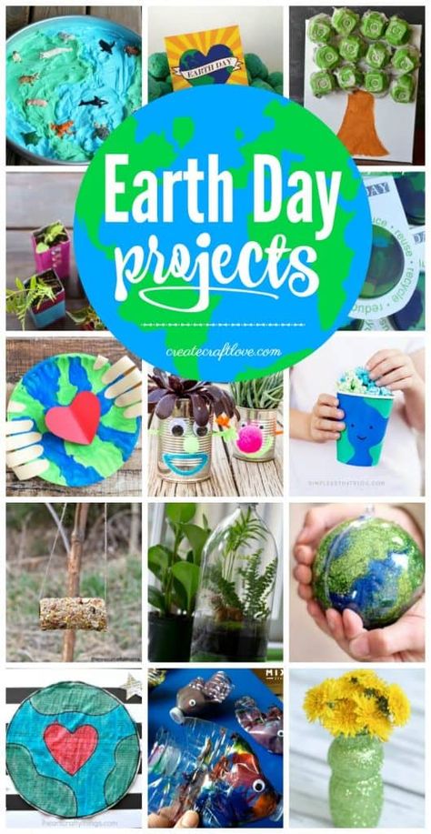 Earth Day Projects - Create Craft Love Craft Instructions For Kids, Earth Day Ideas, Crafts By Month, Earth Activities, Earth Day Coloring Pages, Planet Crafts, Crafts By Season, Earth Week, Earth Craft