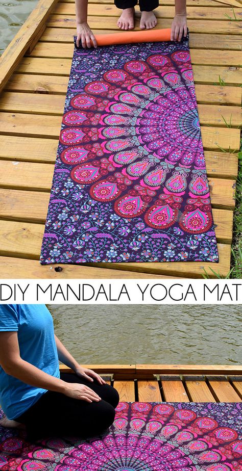 Have the most amazing yoga mat in the studio with this simple mandala yoga mat tutorial! Yoga Mat Diy, Diy Mandala, Diy Yoga, Homemade Home, Mandala Yoga, Yoga Mats Best, Simple Mandala, Home Diy Projects, Mat Exercises
