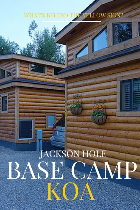 Spending time at Jackson Hole WY? The Base Camp KOA camping cabins are perfect for your family vacation! Wyoming Trip, Vintage Glamping, Koa Camping, Ludington State Park, Idaho Adventure, Koa Campgrounds, Camping Colorado, Rv Trips, Jackson Hole Wy