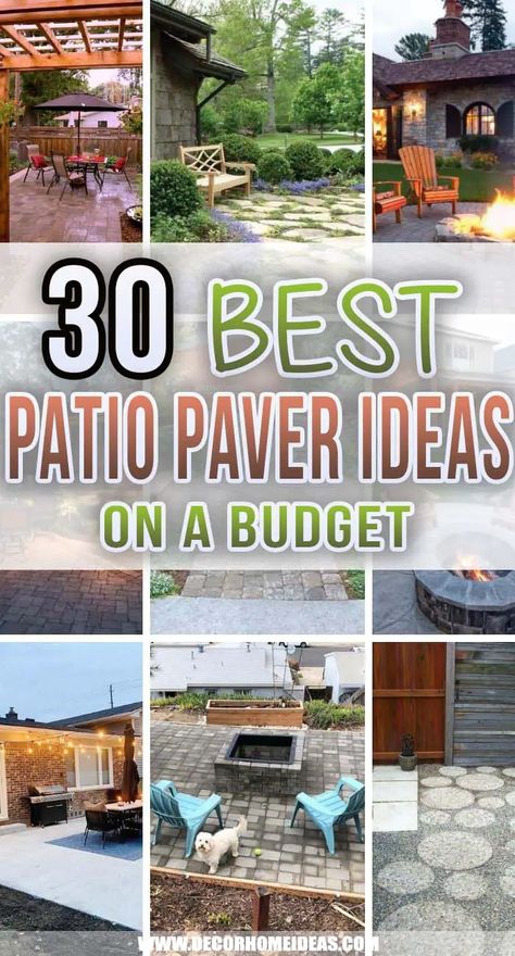 Cheap Patio Pavers, Patio Paver Ideas, Outdoor Patio Pavers, Inexpensive Patio, Paver Ideas, Patio Blocks, Diy Patio Pavers, Outdoor Pavers, Building A Patio