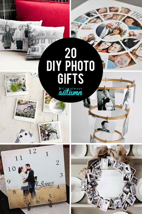 20 gorgeous DIY photo gifts. Click through for photo gift ideas for Mother's Day, Father's Day, grandparents, and more. Diy Photo Gifts, Diy Photo Projects, Photo Gifts Diy, Ideas For Mother's Day, Diy Cadeau, Creation Photo, Creative Diy Gifts, Photo Gift Ideas, Cadeau Photo