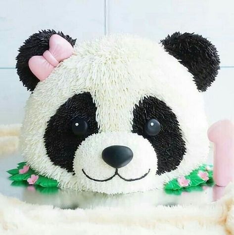 Panda Bear Cake, Panda Birthday Cake, Panda Themed Party, Bolo Panda, Panda Cake, Cake Designs For Girl, Panda Birthday Party, Panda Head, Panda Cakes