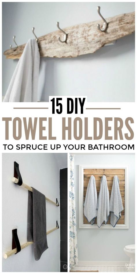 Want to jazz up your bathroom in less than an hour? Try making one of these DIY towel holders. Not only are they practical and functional, but a towel holder can really be a statement piece in your bathroom. Towel Hanging Ideas Bedroom, Diy Hooks For Hanging Towels, Towel Rack Diy Bathroom, Hang Towels To Dry In Bathroom, Unique Towel Bars Bathroom Ideas, Hanging Bath Towels To Dry, Farmhouse Bath Towel Holder, Hanging Hooks Ideas Bedroom, Nautical Towel Rack