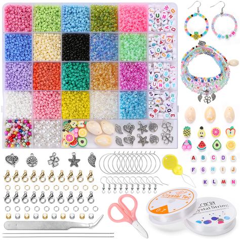 Pulseras Kandi, Friendship Bracelet Kit, Beads Kit, Small Bead Bracelet, Letter Bead Bracelets, Bracelet Making Kit, Jewelry Making Kits, Bead Charms Diy, Alphabet Beads