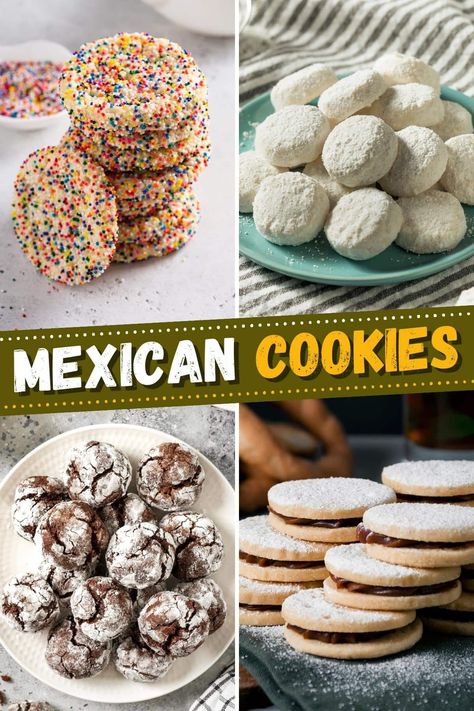 Cinco De Mayo Baked Goods, Authentic Mexican Wedding Cookies, Mexican Inspired Cookies, Mexican Wedding Cookies Authentic, Mexican Cookies Polvorones, South American Cookies, Mexican Breads Pastries, Sweet Mexican Bread, Mexican Pastries Recipes