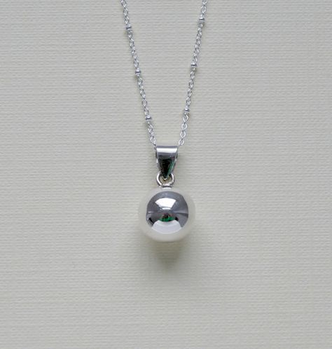 Harmony ball necklace - sterling silver round musical chime bola pendant charm - satellite - pregnancy baby - simple jewelry - Delilah  I have always wanted to get this! Harmony Ball Necklace, Maternity Gifts, Ruby Engagement Ring Set, Bling Things, Harmony Ball, Mum Gifts, Cat Woman, Creation Deco, Engagement Sets