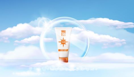 Sunblock ads template, sun protection cosmetic products design with blur sea, ring light Aesthetic Makeup Products, Product Campaign, Cosmetics Illustration, Sea Ring, Ads Template, Big Wave Surfing, Packaging Template Design, Cosmetic Packaging Design, Cosmetic Sets