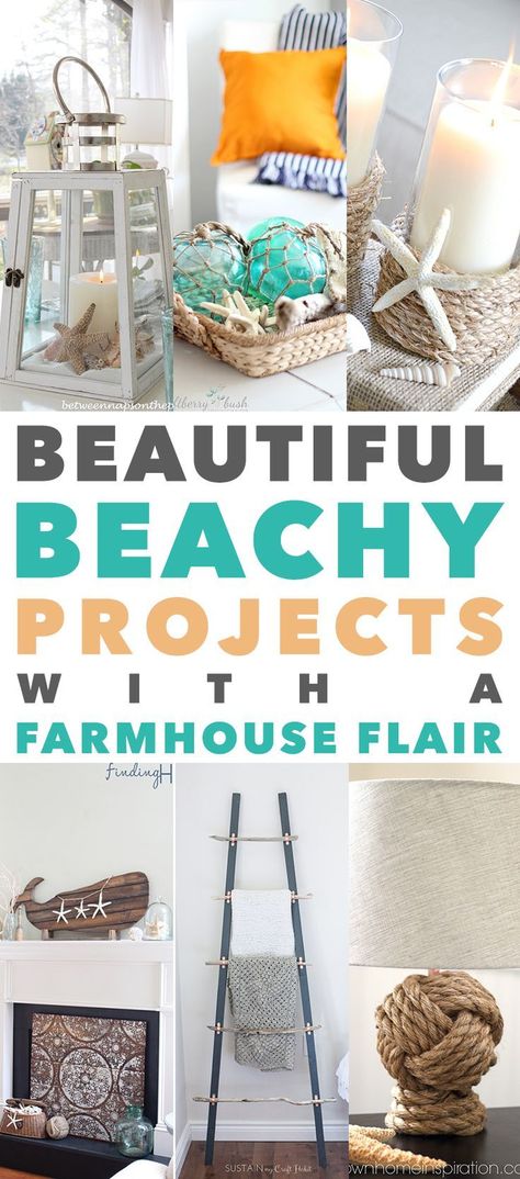 Would you like to add a Beachy touch to your Farmhouse…a little glimmer Nautical charm without going overboard?  Well we just might have the perfect accessory for your today in our newest collection of Beautiful Beach Project with Farmhouse Flair!  Something for room in the home. Beachy Farmhouse, Coastal Farmhouse Decor, Farmhouse Flair, Beach Room, Beachy Decor, Beach Cottage Decor, Beach Diy, Beach House Interior, Beach Cottage Style