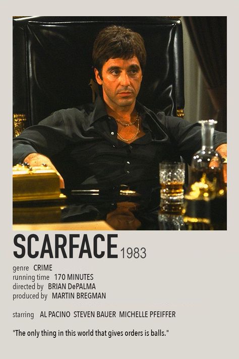Scarface TikTok Polaroid Movie Poster Scarface Poster, Taxi Driver 1976, Polaroid Movie Poster, Scarface Movie, Money Poster, A Space Odyssey, Boogie Nights, Apocalypse Now, 2001 A Space Odyssey