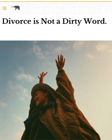 "I grew up with divorced parents. Both remarried when I was about five or six and have been married since. For me, I never thought much about divorce. It was the norm in my family. I never had a distrust in marriage because of it, nor did I think I’d never get a divorce.⁠
⁠
Fast-forward to my marriage..."⁠
⁠⁠
Every time you click and read a link, you're keeping what's left of mindful, independent media alive. 🐘🧡⁠
⁠
Article by: Andie Anderson⁠