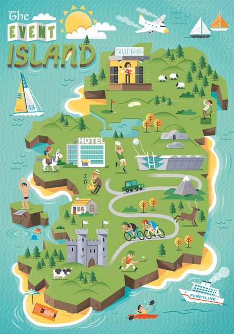 https://www.behance.net/gallery/27236491/Failte-Ireland-Map Maps Ideas Design, Quest Map Illustration, Vector Map Illustration, Isometric Map Design, Cute Map Design, Illustration Map Design, Tourist Map Design, Cute Map Illustration, Map Graphic Design Illustration