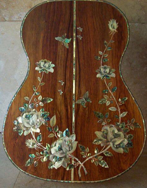 * Classical Guitar Aesthetic, Cute Acoustic Guitar, Acoustic Guitar Aesthetic, Beautiful Acoustic Guitar, Guitar Artwork, Dream Guitar, Ukulele Art, Acoustic Guitar For Sale, Guitar Inlay