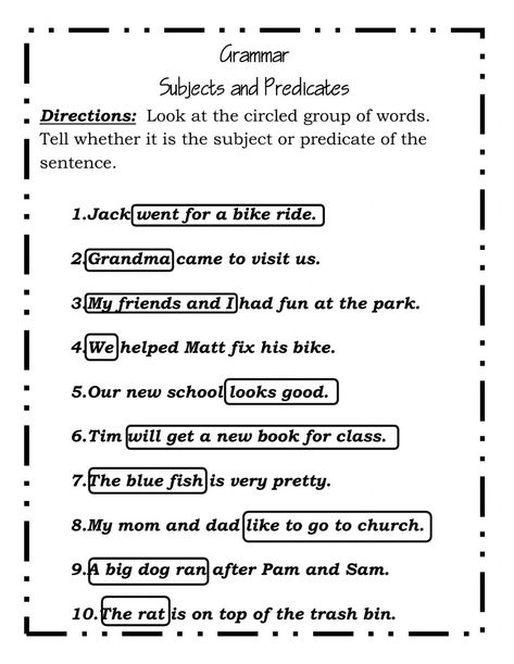 Subject and Predicate interactive activity for 3 Subject And Predicate Activity, Subject Predicate Activities, Subject And Predicate Activities, Subject And Predicate Worksheet, Sentence Grammar, Compound Subjects And Predicates, Simple Predicate, Complete Predicate, Complete Subject And Predicate