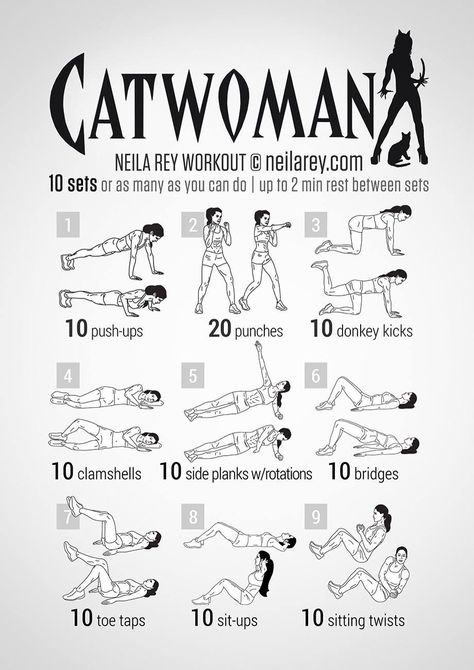 Superhero Workout: Catwoman Fitness Workouts, Catwoman, Robin Workout, Neila Rey Workout, Neila Rey, Hero Workouts, Superhero Workout, Ab Workout At Home, I Work Out